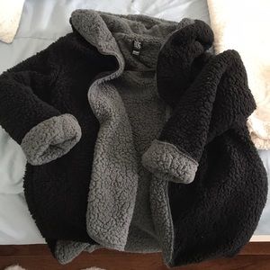 BDG carmella reversible hooded teddy jacket